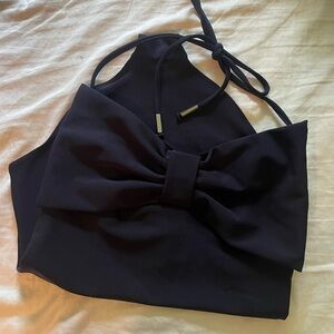 H&M Navy Blue One Piece Bow Swimsuit NWOT